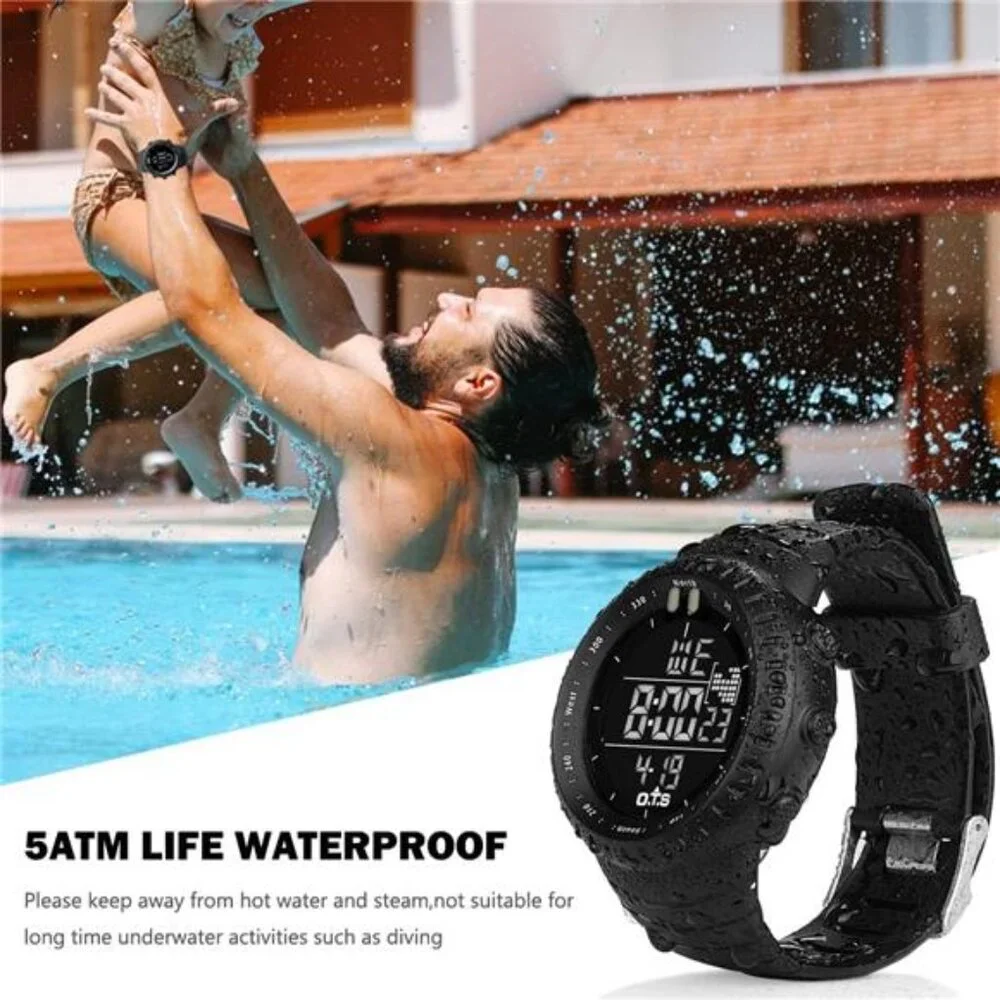 Men's Digital Sports Watch Waterproof Tactical Watch with LED Backlight